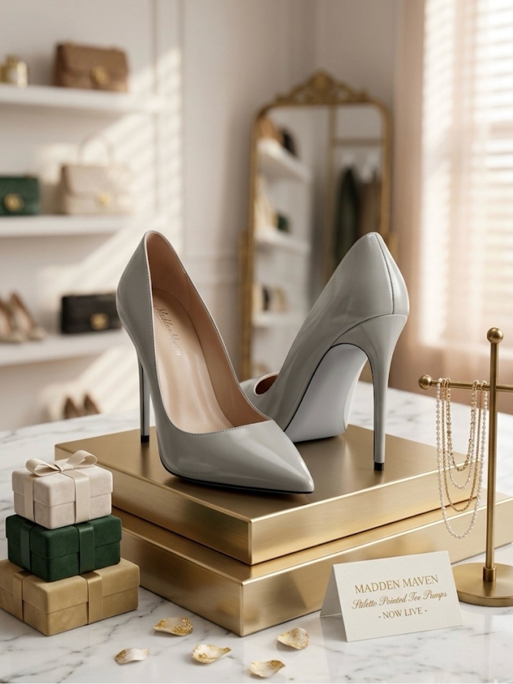 Gray Stiletto Pumps “6